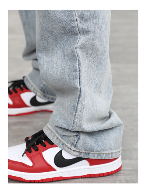 Jean homme coupe ample en micro corne brodée d'étoiles