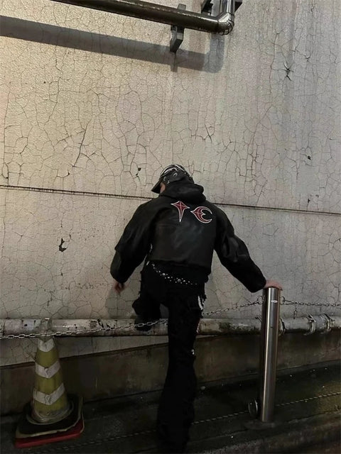 NEW THUG CLUB Insulated Heavyweight Cotton Leather Jacket