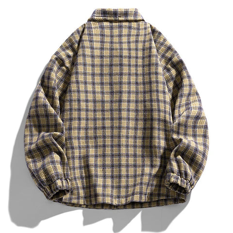AFLCZYU Woolen Light Plaid Jacket