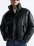 Men's Faux Leather Stand Collar Jacket