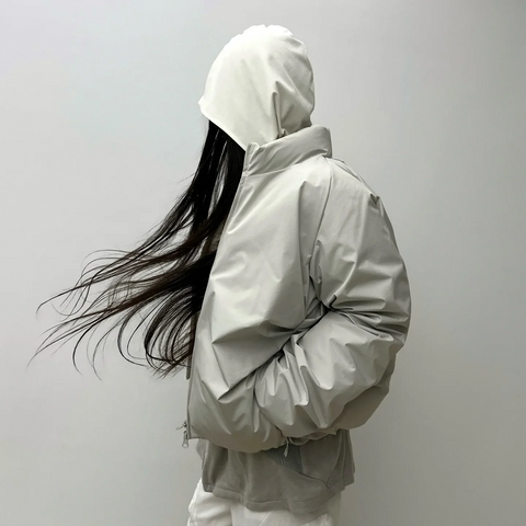 BIGGORANGE Korean Retro Cropped Puffer Jacket