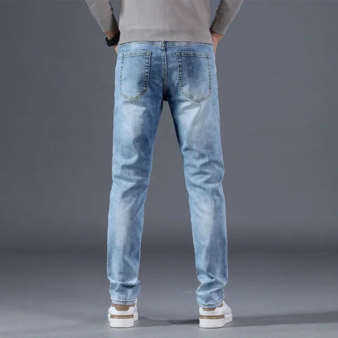 Light Stretch Denim Slim Straight Jeans