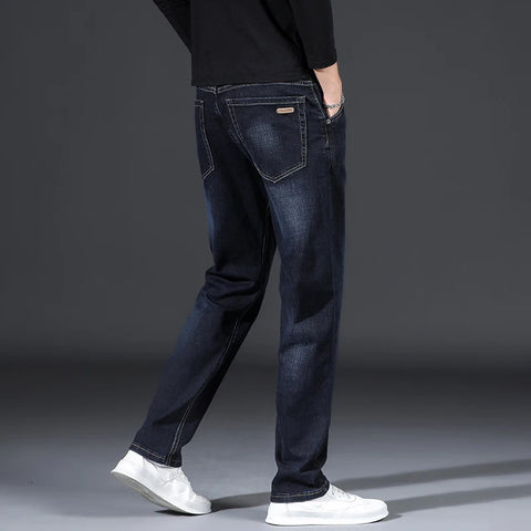 Classic Fleece Lined Volcanic Denim Straight Jeans