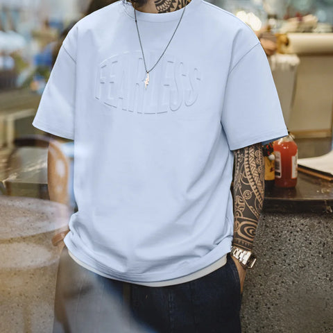 AMEKAJI Fearless 3D Print Ice Blue Tee