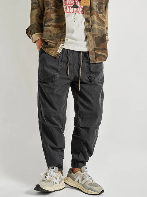 Woven Tie-Feet Cargo Pants