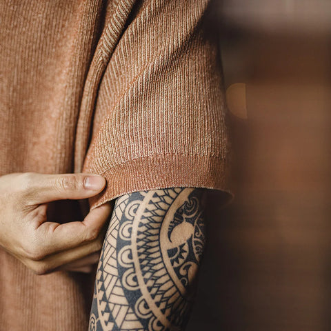 UNCLEFU Orange Knitted Tee