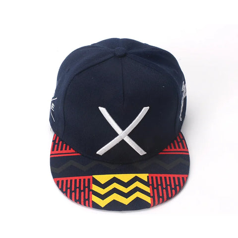 Wax Print Embroidered X Snapback