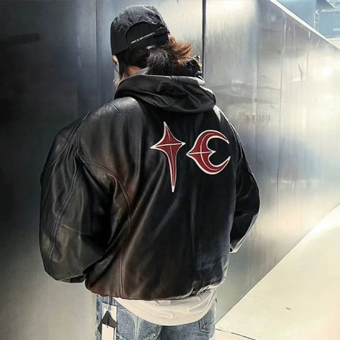 NEW THUG CLUB Insulated Heavyweight Cotton Leather Jacket