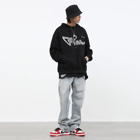 Jean homme coupe ample en micro corne brodée d'étoiles