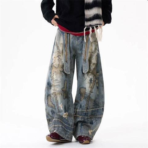 IFB Embroidered Scimitar Jeans