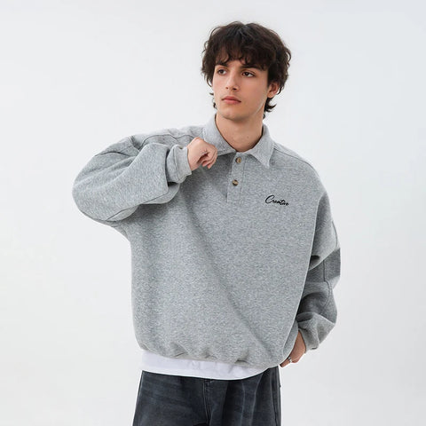 TFETTER Creative Long Sleeve Polo Sweatshirt