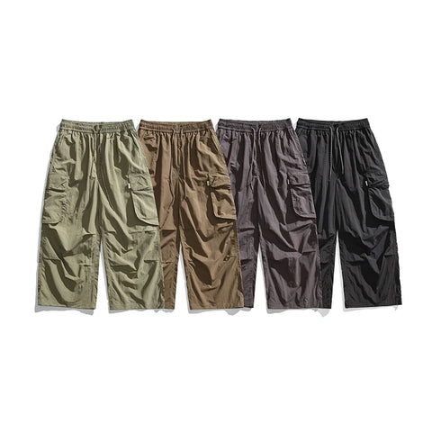 AMERICAN CASUAL Drawstring Parachute Cargo Pants