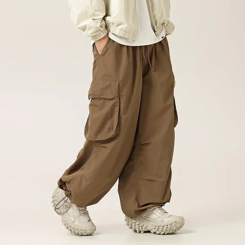 AMERICAN CASUAL Drawstring Parachute Cargo Pants