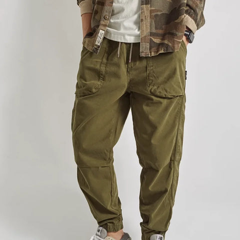 Woven Tie-Feet Cargo Pants