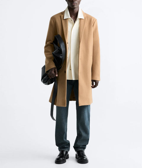 NEW TPQ Men's Woolen Mid-Length Coat