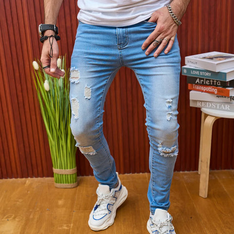 Men's Casual Ripped Slim Jeans