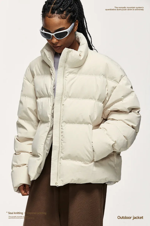 INFL Windproof Cropped Duck Down Puffer Jacket [Unisex]