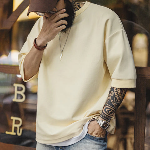 AMEKAJI Premium Cotton Basic Tee