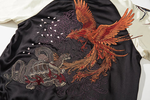 Dragon Phoenix Embroidered Bomber Jacket