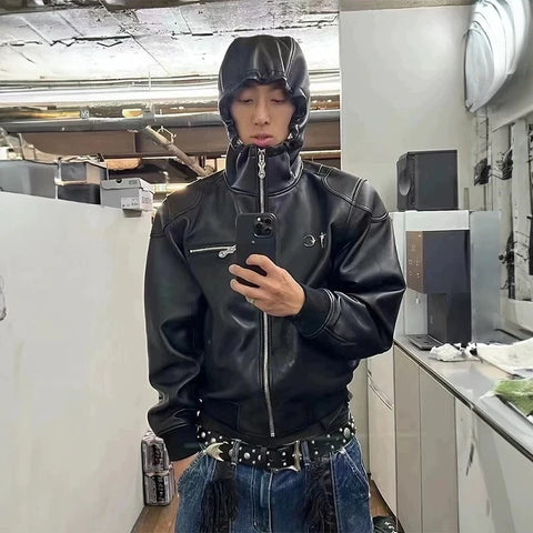 NEW THUG CLUB Insulated Heavyweight Cotton Leather Jacket