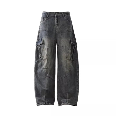 Curved Knife Cargo Jeans