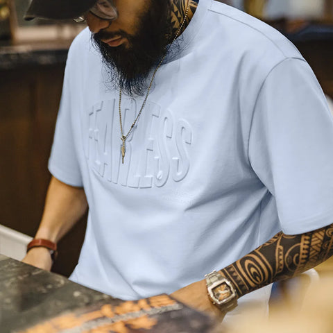 AMEKAJI Fearless 3D Print Ice Blue Tee