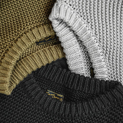 AMEKAJI Purl Stitch Heavyweight Knitted Sweater