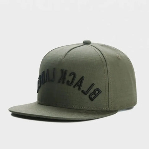 Green cap with 'BLACK LABEL' text on front with a white background