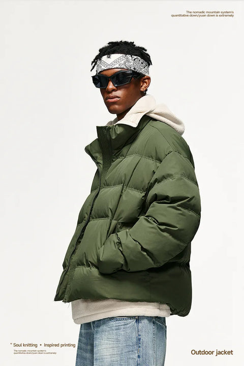 INFL Windproof Cropped Duck Down Puffer Jacket [Unisex]