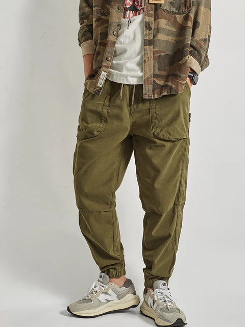 Woven Tie-Feet Cargo Pants