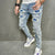 NEW Men's Patch Streetwear Distressed Skinny Jeans