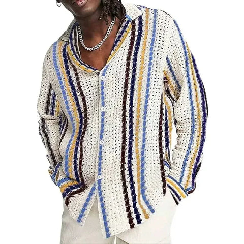 ELSVIOS Knitted Stripe Shirt