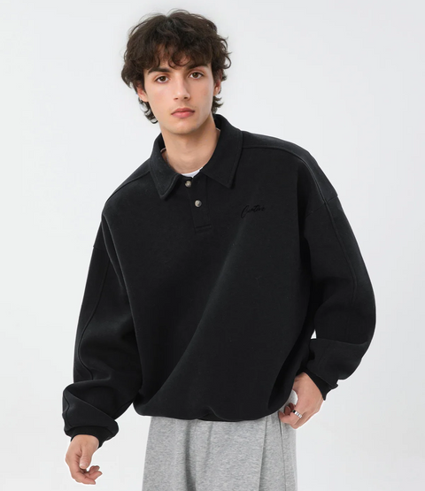 TFETTER Creative Long Sleeve Polo Sweatshirt