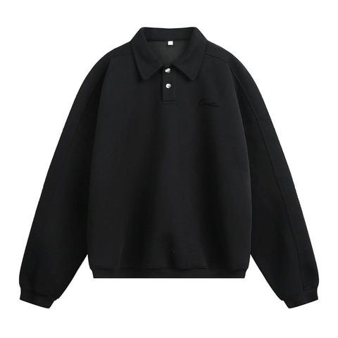 TFETTER Creative Long Sleeve Polo Sweatshirt