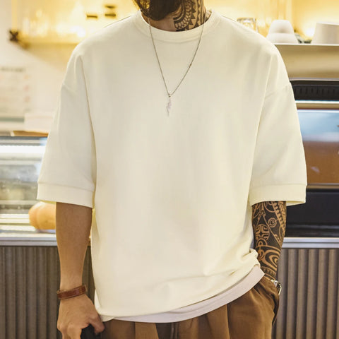 AMEKAJI Premium Cotton Basic Tee