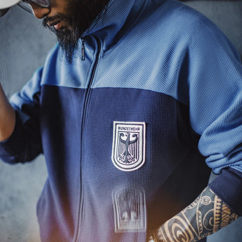 AMEKAJI 1970's Black Hawk Waffle Knit Training Jacket & Sweatpants