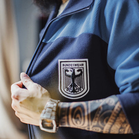 AMEKAJI 1970's Black Hawk Waffle Knit Training Jacket & Sweatpants