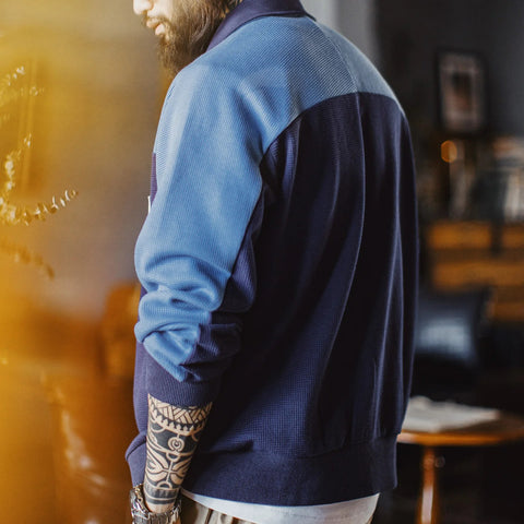 AMEKAJI 1970's Black Hawk Waffle Knit Training Jacket & Sweatpants