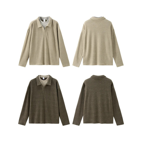 HANKANON Long Sleeve Knitted Polo Shirt