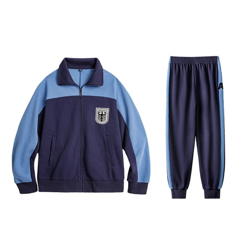 AMEKAJI 1970's Black Hawk Waffle Knit Training Jacket & Sweatpants