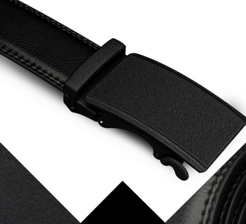 Ceinture en cuir de vachette à deux couches à boucle automatique pour hommes