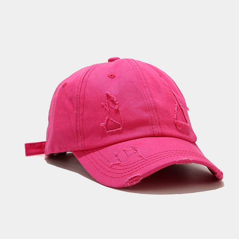 Gorra de béisbol de estilo retro deshilachada