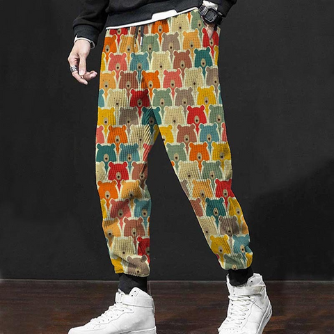 Pantalones casuales con estampado digital 3D para hombre 