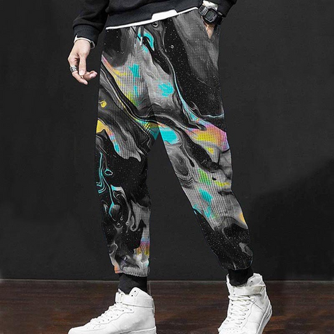 Pantalones casuales con estampado digital 3D para hombre 