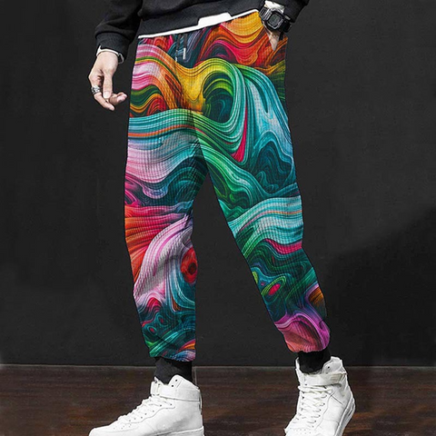 Pantalones casuales con estampado digital 3D para hombre 