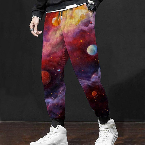 Pantalones casuales con estampado digital 3D para hombre 
