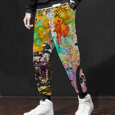 Pantalones casuales con estampado digital 3D para hombre 