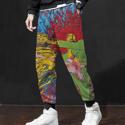 Pantalones casuales con estampado digital 3D para hombre 