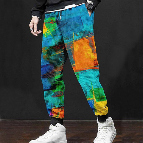 Pantalones casuales con estampado digital 3D para hombre 