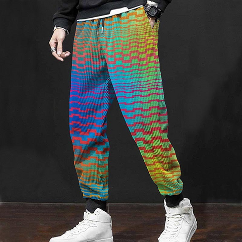 Pantalones casuales con estampado digital 3D para hombre 